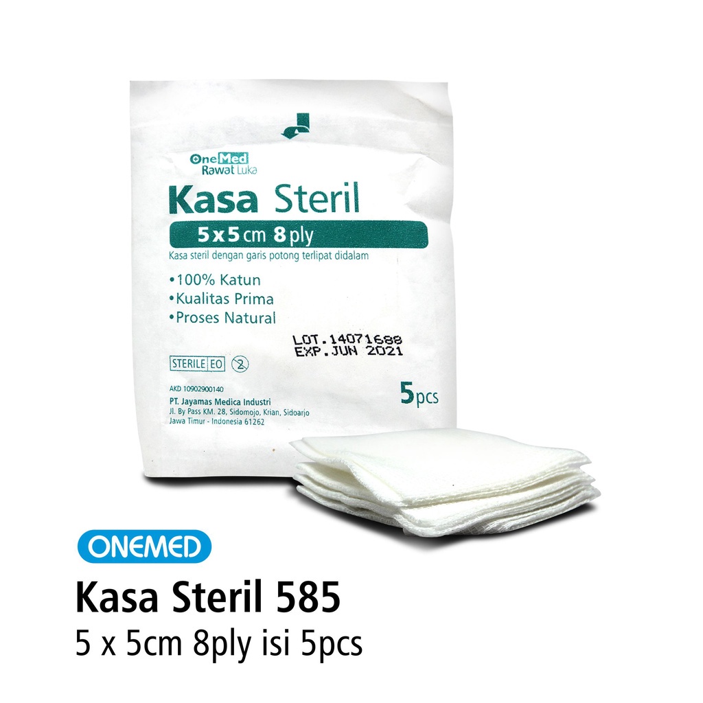 Kasa Steril 585 Onemed 5 x 5 Cm 8 Ply Isi 5 Pcs OJ2