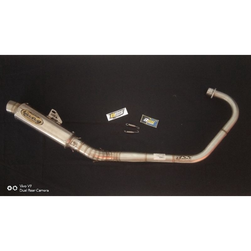 KNALPOT BSS ORIGINAL X ONE/BULAT COMPETISI SET LEHER CB GL MP TIGER/FULL SISTEM, KNALPOT STAINLEES, 