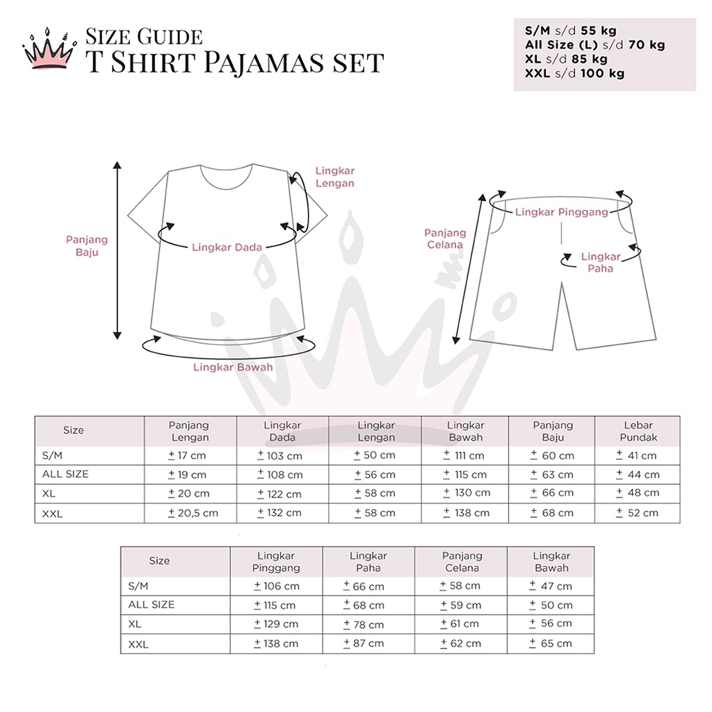 Nyonya Piyama Poly Bamboo Set Piyama Celana Pendek (Oblong Polos)-8