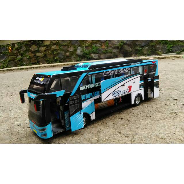 Miniatur Bis Murah Subur Jaya Jetbus 3 wrna Biru