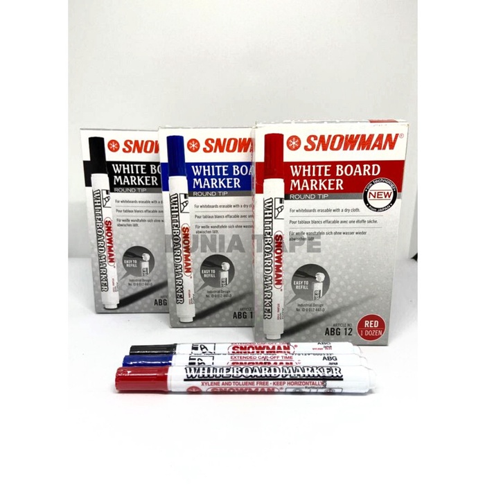 

TULIS-ALAT- SPIDOL WHITEBOARD SNOWMAN ABG 12 / SPIDOL PAPAN TULIS - HITAM -ALAT-TULIS.