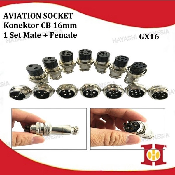 Aviation Plug Connector Konektor CB GX16 2 3 4 5 6 7 8 Pin Male Female