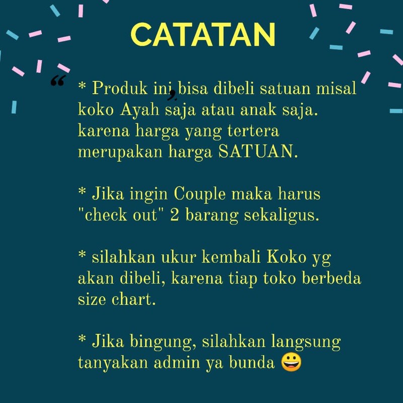 Koko Couple Ayah Anak BIRU WARDAH var Abu muda