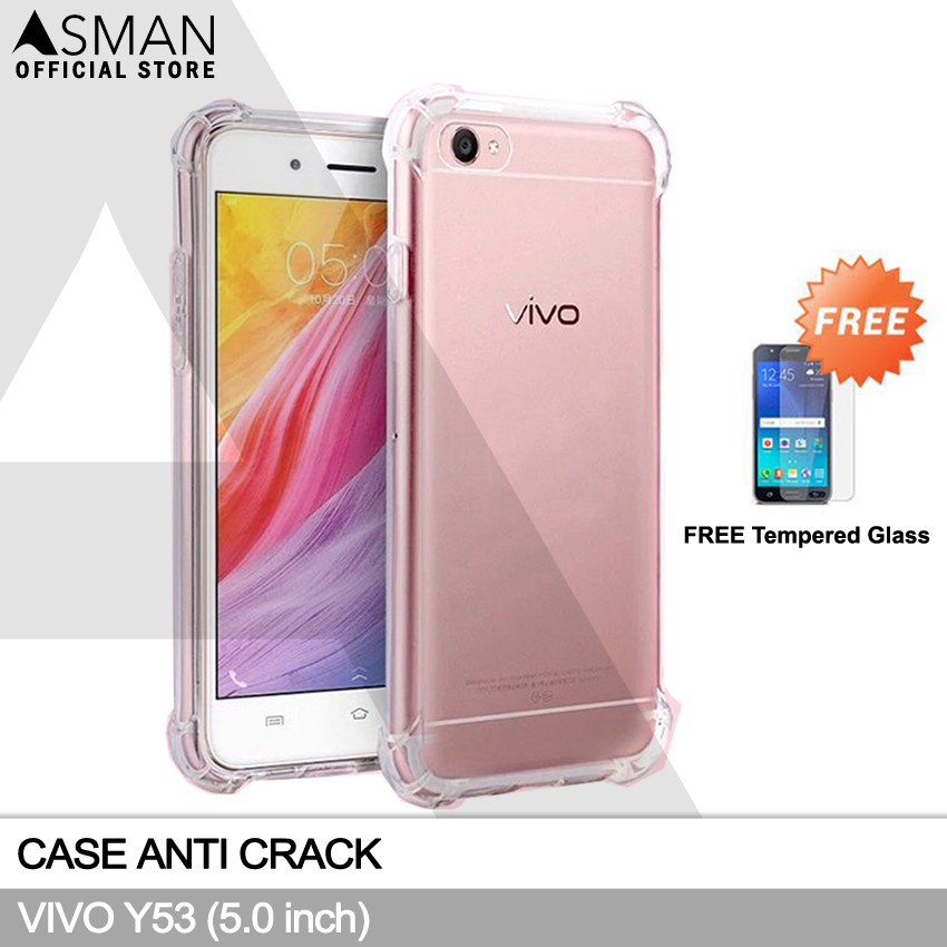 Anti Crack VIVO Y53 (5.0&quot;) | Soft Case Anti Bentur + FREE Tempered Glass