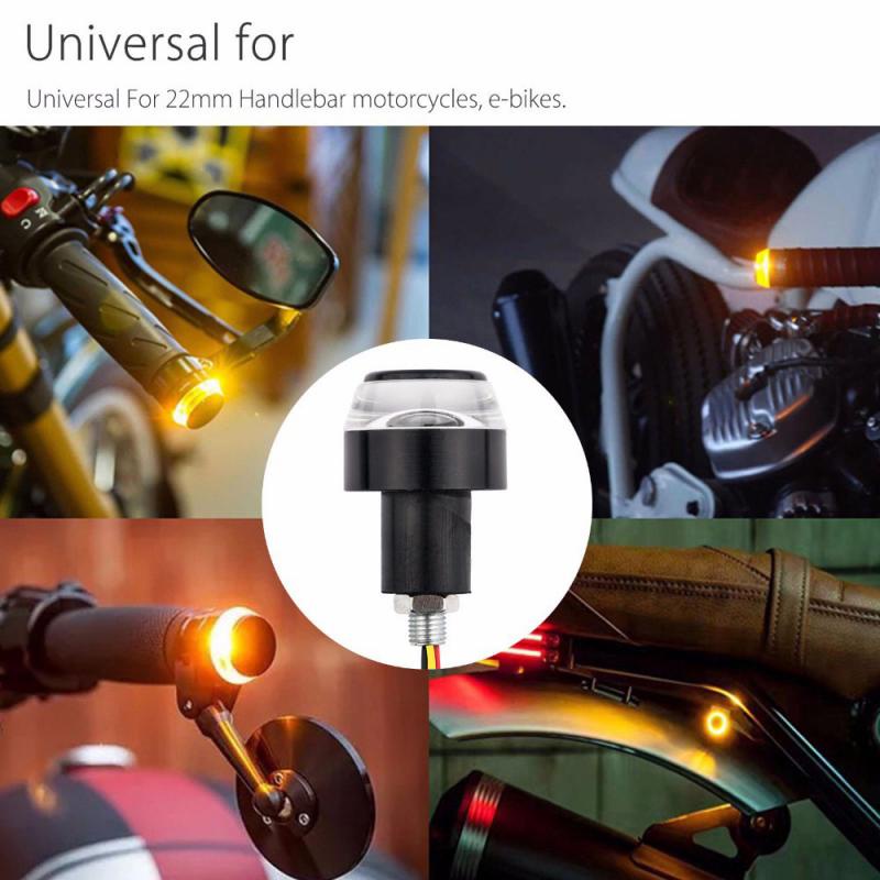 1pc Lampu Sein Motor End Bar Stang LED Signal Blinker Flasher Handle Grip Bar Blinker Side Marker Lamp Aksesoris Motor