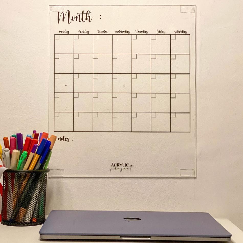 

❇HS Acrylic Monthly Weekly Planner B Akrilik ❇ (Terkini)