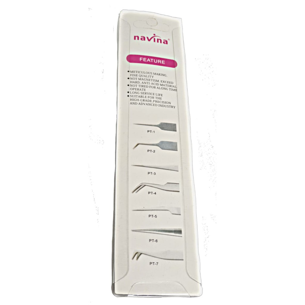 Navina Pinset Alis Warna-Warni Stainless Steel Tweezers