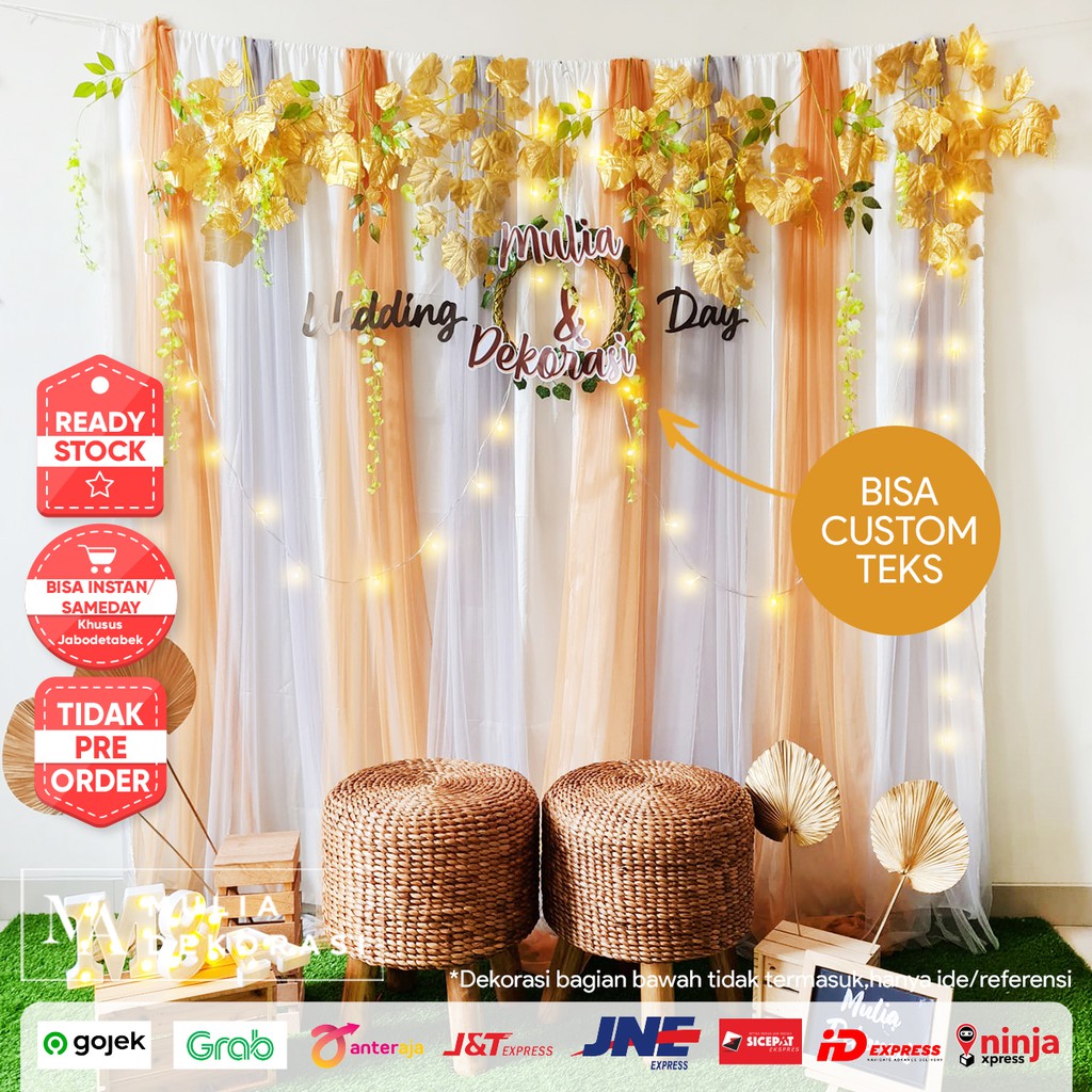 Dekorasi Lamaran Tunangan Backdrop Nikahan PhotoBooth DIY Akad Nikah Aqiqah Khitan Paket Mulia ATAU