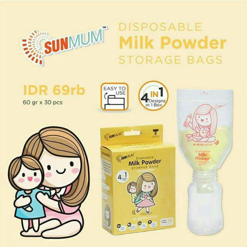 Sunmum Milk Powder Bag Kantong Susu Bubuk Bayi (30 bag)