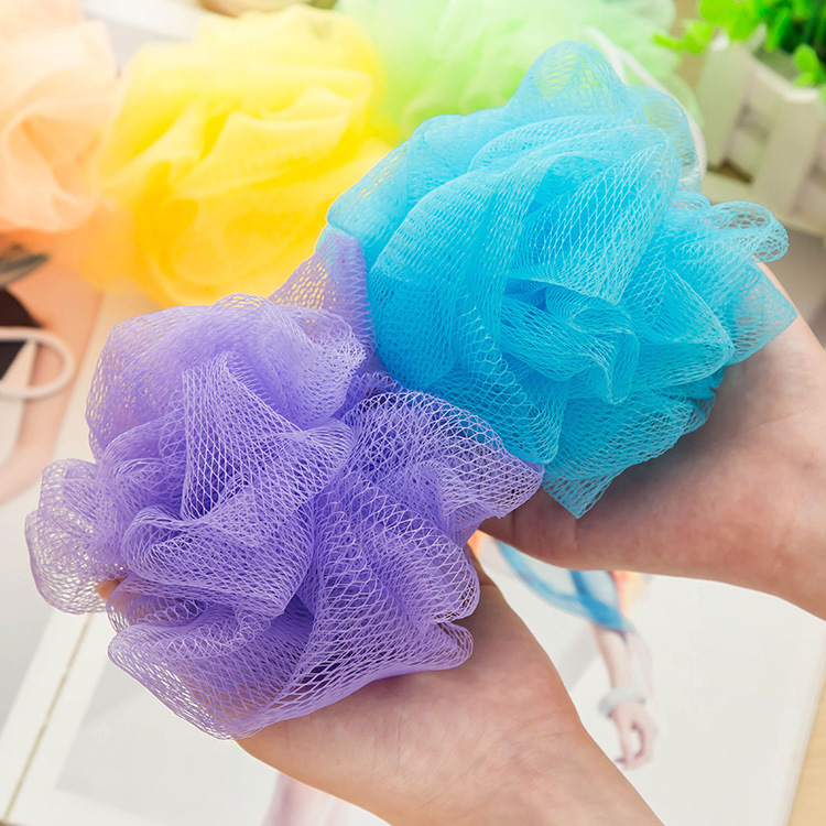 (1 Pc) Spons Mandi Bahan Mesh Loofah Warna Acak