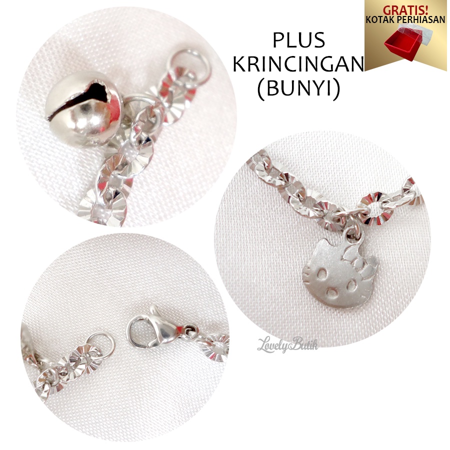 Lovelybutik - Gelang Anak Perempuan Titanium Anti Karat Gelang Tangan Bayi Model Cutie Kecil Terbaru Dengan Mainan Dan Krincingan Berbunyi Bonus Kotak Perhiasan