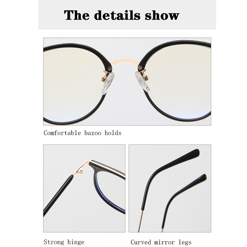 【Ready Stock】Korean TR90 Anti Radiation Eyeglasses Ins Women Men Round Frame