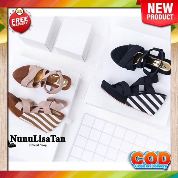 Wedges Wanita Wedges Wadges Wedjes Wejes Wages 6172Nb Sandal Wani Fv102 Sandal Wedges Mr81 Cream Bei