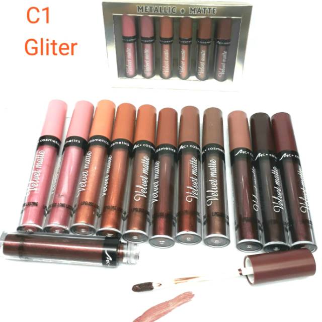 LIP GLOSS METALIC VELVET MATTE / 12 . PC. NO L.90077C1