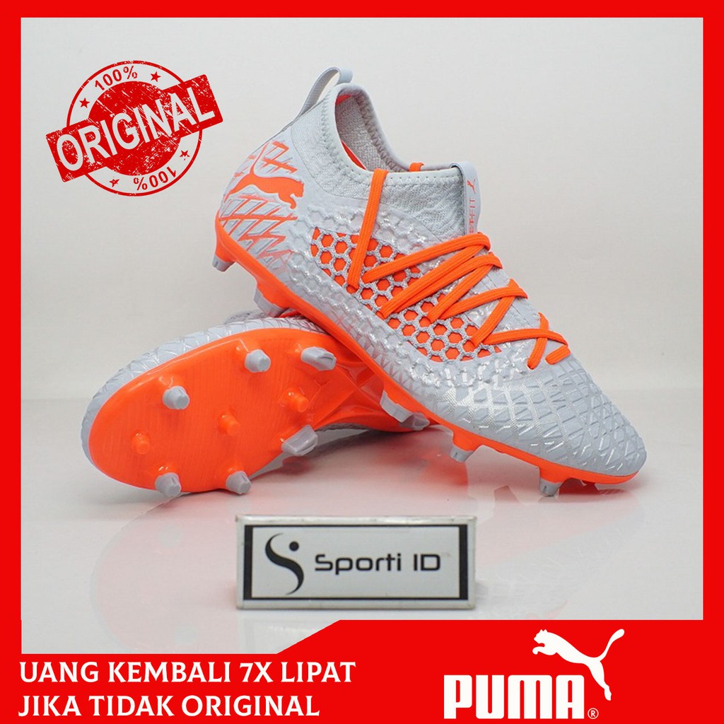 Sepatu Bola Puma Future 4.3 Netfit FG - Glacial Blue/Red 105612-01 Original