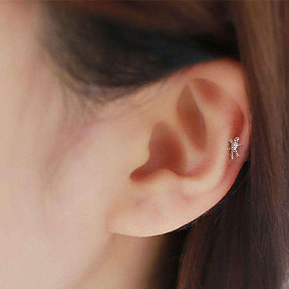 NEEDWAY Anting Kreatif Cz Reptil 1Pc Cicak Tulang Rawan Tragus Perhiasan Tindik Tokek