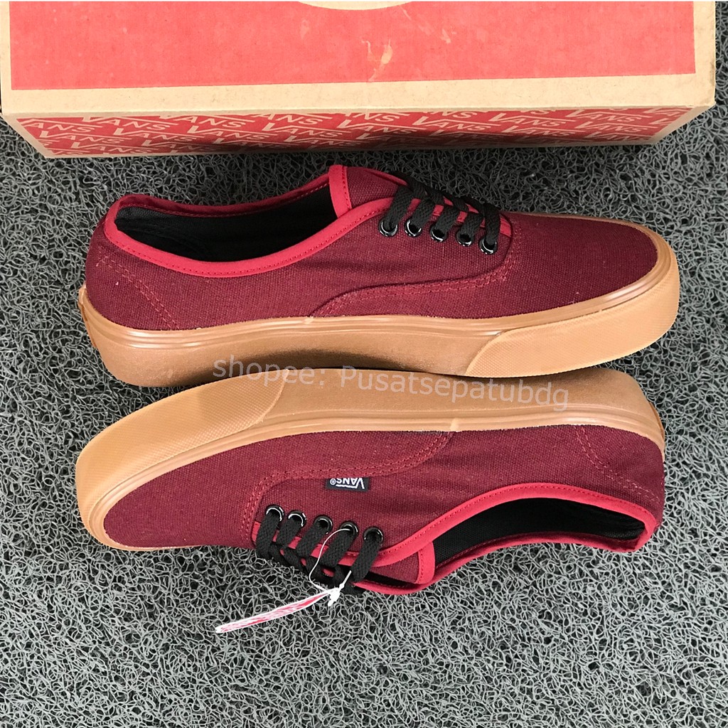 (BAYAR DITEMPAT) VANS AUTHENTIC GUM 4 WARNA BLACK NAVY MAROON GREY WAFFLE DT