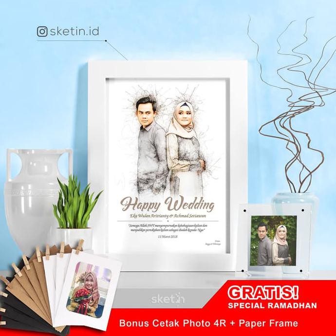 

Termurah Desain Sketsa Pensil Wajah A4 Couple Kado Wisuda \U002F Nikah \U002F Ulang Tahun - Pencil
