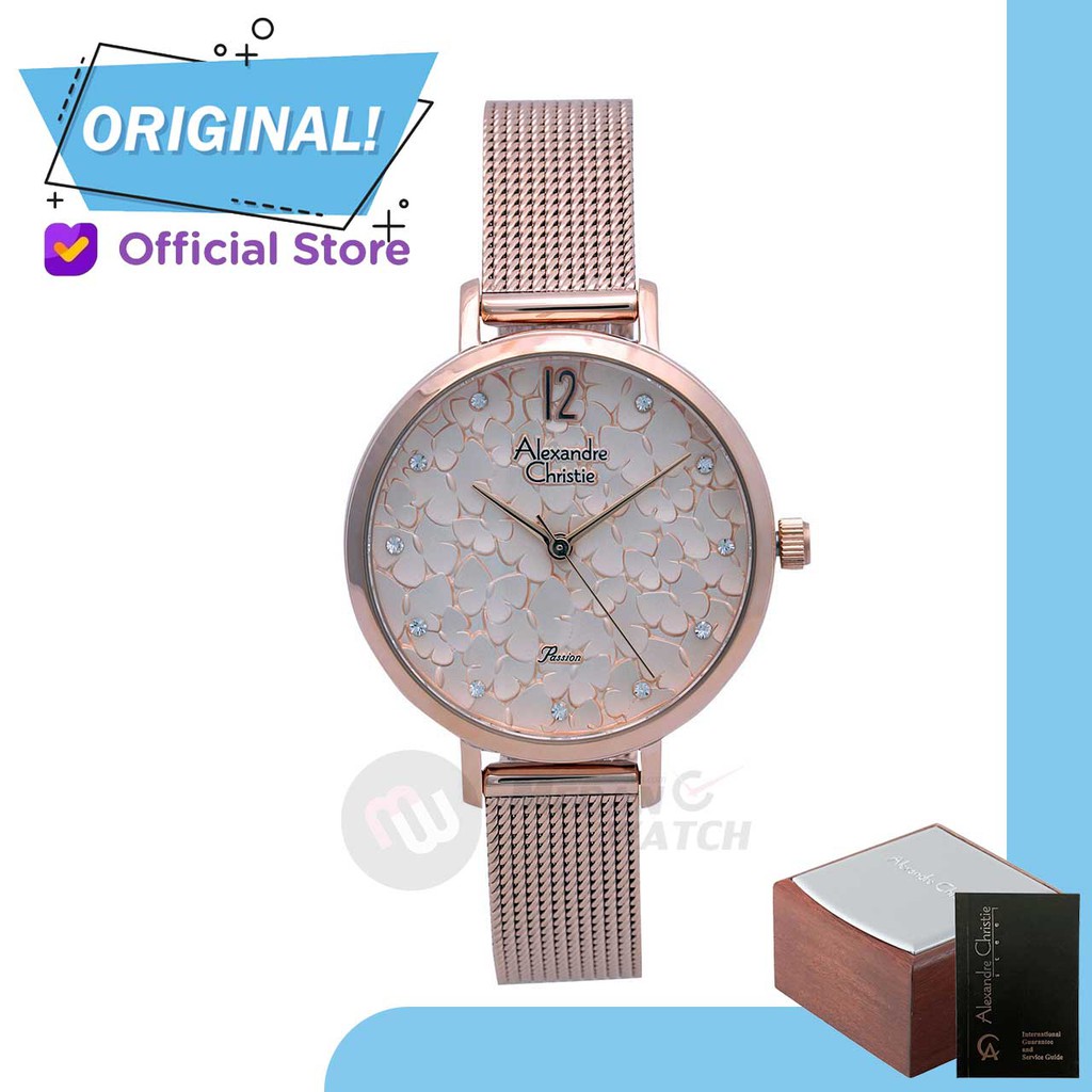 Jam Tangan Wanita Analog Alexandre Christie 2728LH AC2728 AC 2728 LH 2728 LHBRGLN Original Garansi R