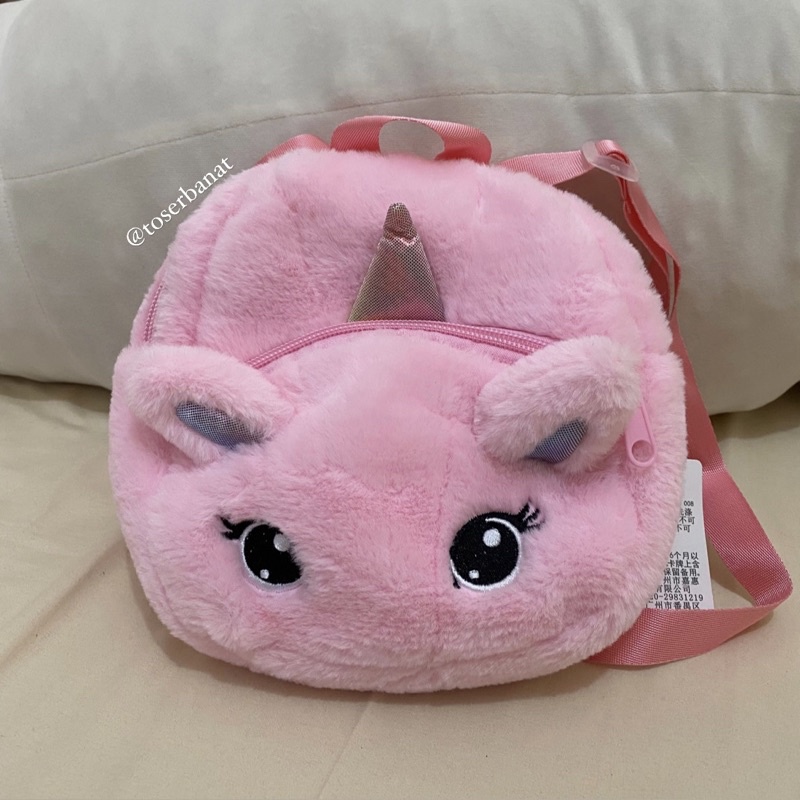 tas slempang jinjing backpack boneka landak unicorn kuda buah PREMIUM 100% NEW lucu murah termurah b
