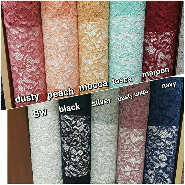 Kain Brokat. Kain Brokat non gliter. Kain Brukat Polos. Bahan Burkat Borkat Broklat Berukat Lace