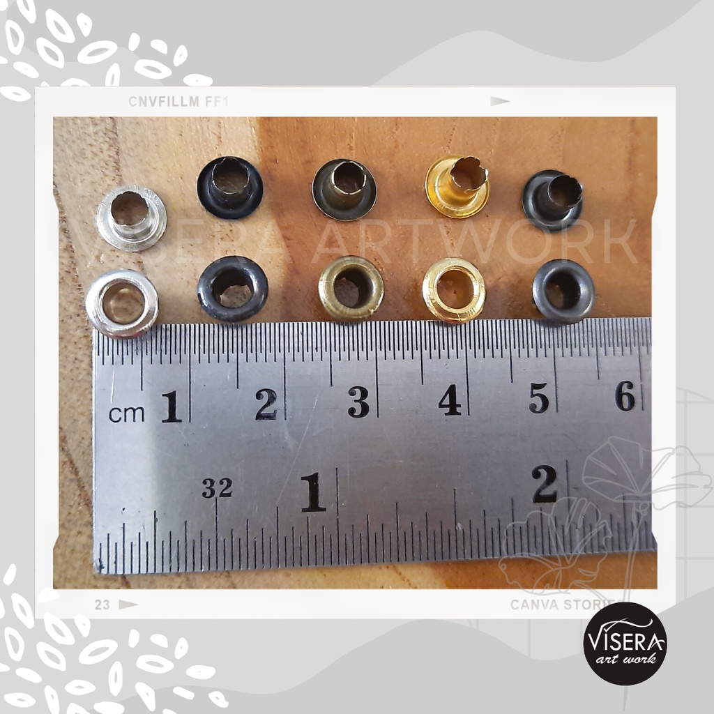 Rustproof Eyelet 5mm One Side per200pcs in Gold, Vintage Gold, Silver/Nickel, Black Nickel, Black Ma