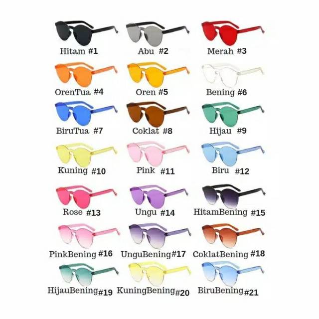 Kacamata Jelly Sunglasses Murah Transparan