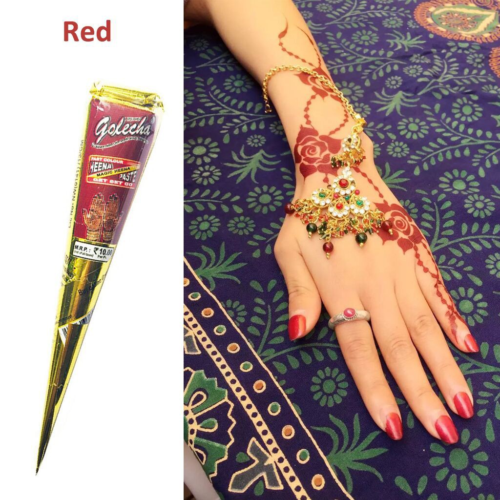 3Pcs Tato Henna Temporary India Dengan Stensil Temporer Shopee