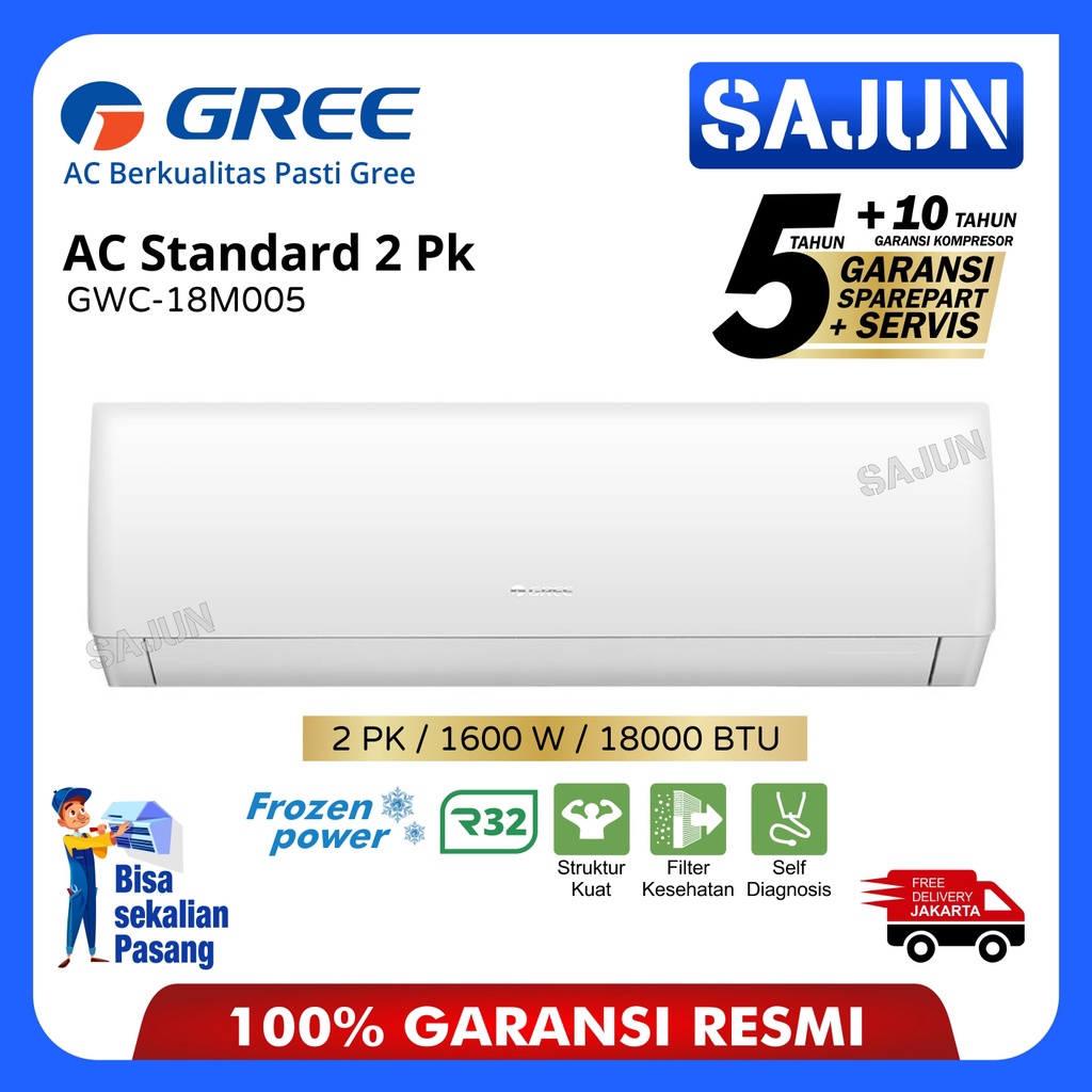 GREE 2 PK AC Split Standard GWC-18MOO5-A AC Split 2 PK GWC18MOO5A