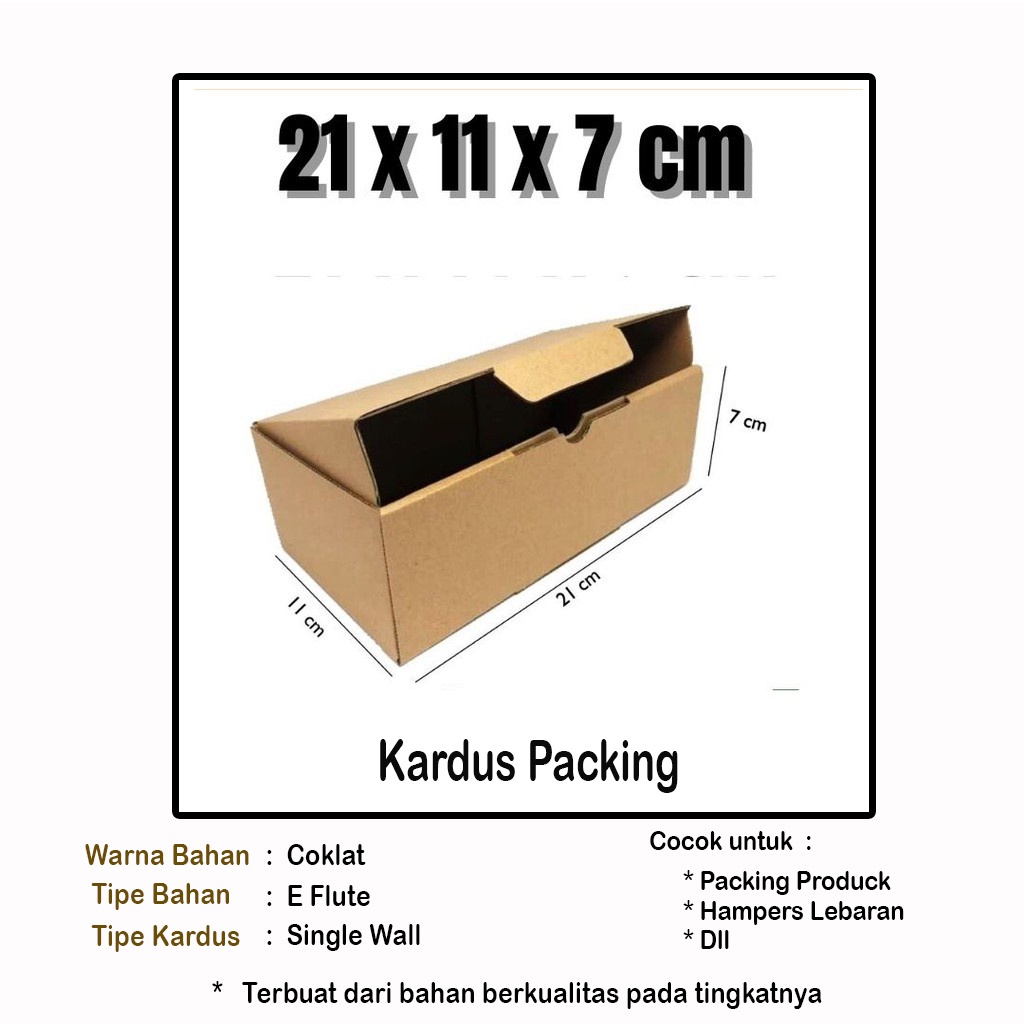 

Kardus Packing 21x11x7 cm | Box Paket | Box Kue Tart | Box Hampers | Box Lebaran
