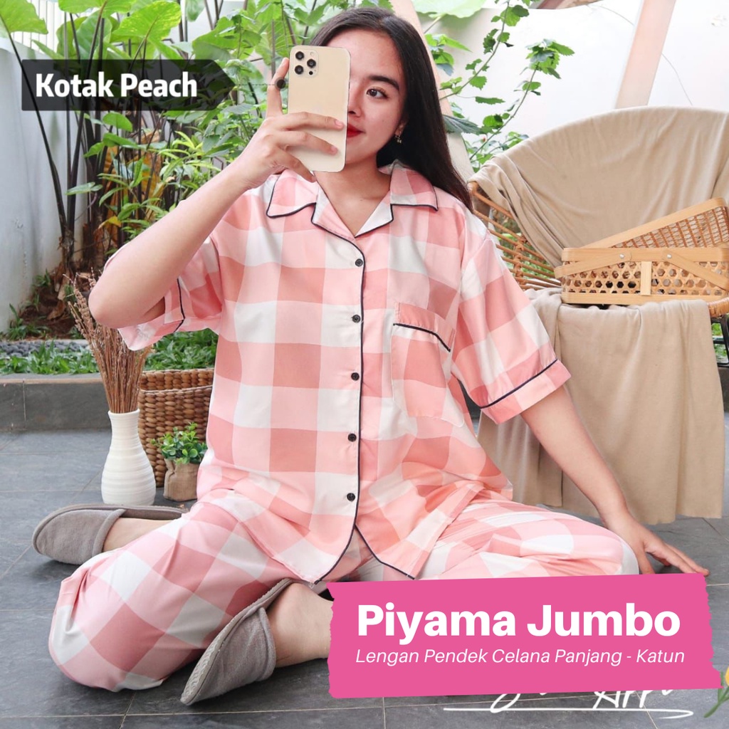 BAJU TIDUR BAJU WANITA SETELAN WANITA PIYAMA JUMBO LD 120 CM BIG SIZE XXL XXXL PIYAMA WANITA Deyure