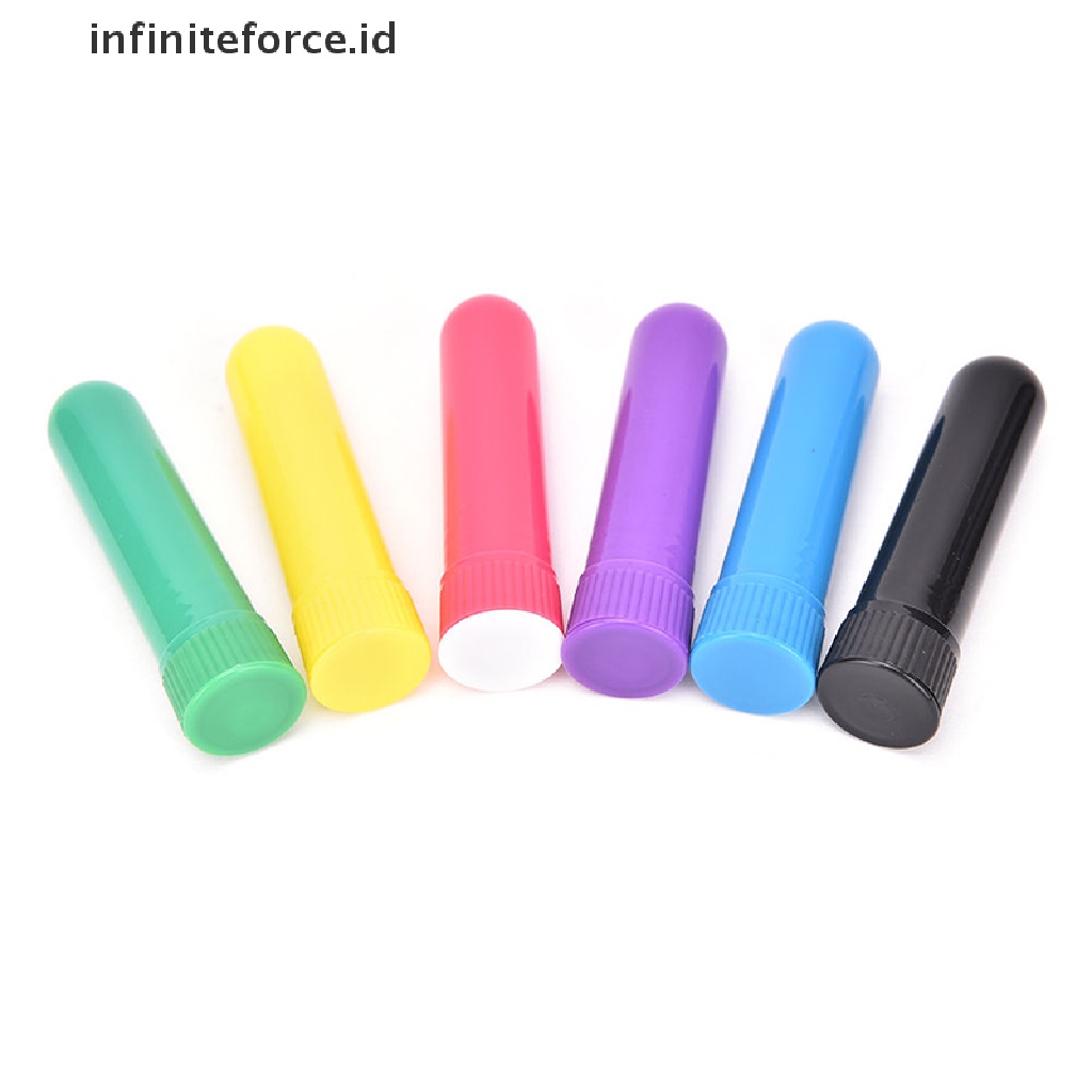 Infiniteforce.id 10pcs Tabung inhaler Kosong Multi Warna Holder Minyak Esensial / Hidung