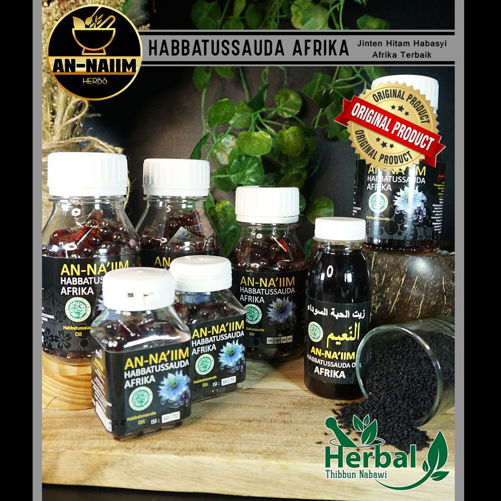 Habbatussauda/ jintan/Jinten Hitam Oil Habasyi Afrika Terbaik Premium Kapsul Oil & Oil