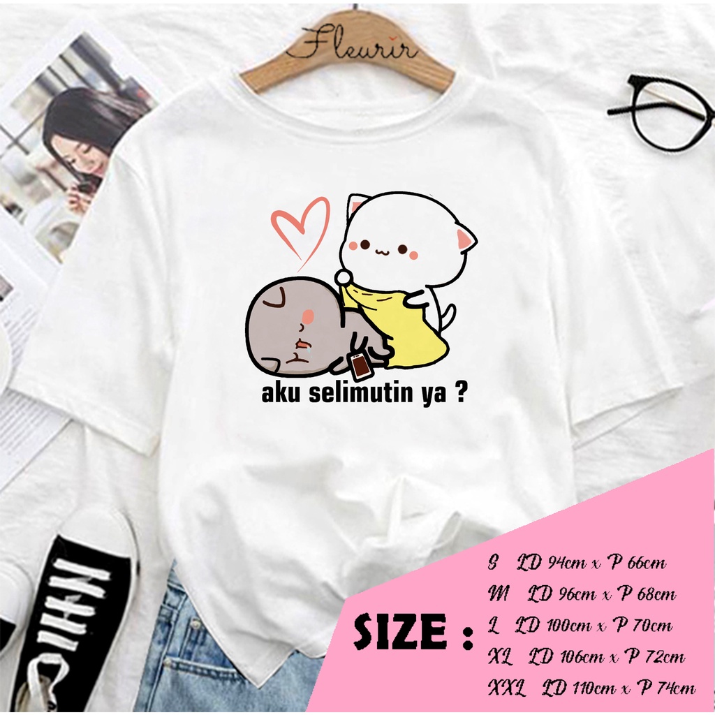 FLEURIR - COD KAOS PEACH SELIMUT WANITA PRIA REMAJA DEWASA UNISEX TSHIRT JUMBO