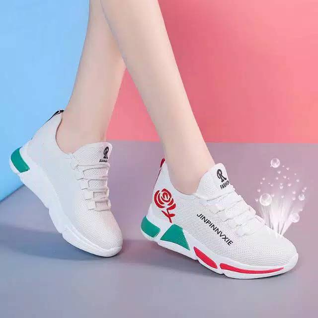 Medan Termurah KD005 Size 36-40 Sepatu wanita Cantik import Sneakers Flower