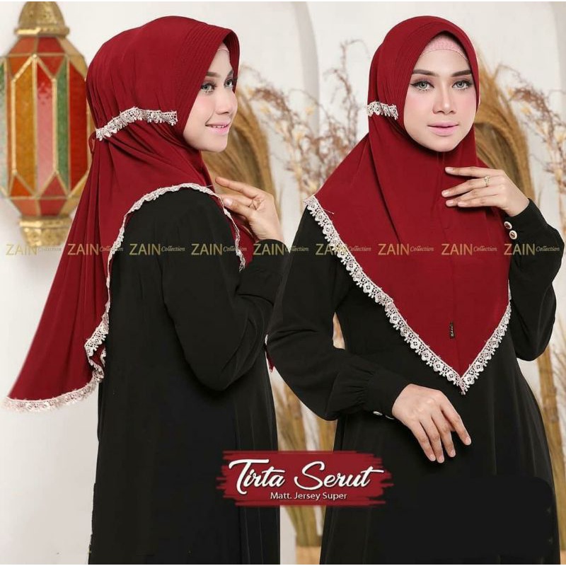 ORI RAFILAH JILBAB KHIMAR TIRTA SERUT RENDA PREMIUM ORIGINAL RAFILA HIJAB BERGO KERUDUNG RENDA PRADA