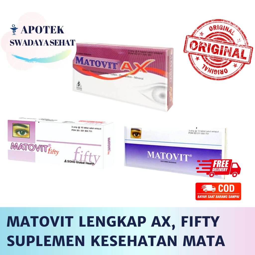 MATOVIT AX Strip Tablet Matovit Fifty Varian Lengkap Matofit - Suplemen Kesehatan Mata