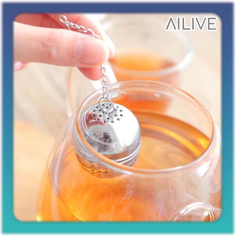 Saringan Teh Bulat Stainless / Tea Infuser Saringan Bumbu Rempah Tea Strainer Wadah Saringan Teh Bulat