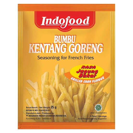 

Indofood Bumbu Kentang Goreng Rasa Jagung Bakar 25 gr