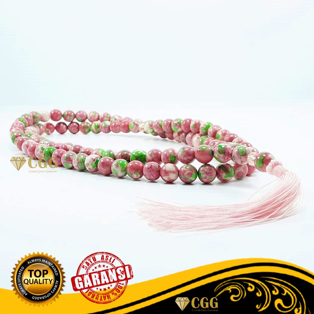 Tasbih Batu Akik Pirus Pink Nevada Asli Original