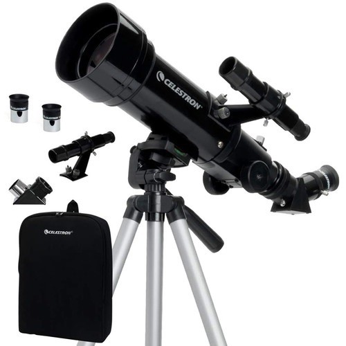 CELESTRON Travel Scope 70 - Teleskop Portabel Jarak Jauh - Lengkap dengan Tripod, Tas Ransel dan Smartphone Holder