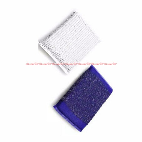 Mr King Of House Keeping Silver Yarn Scrubber Sabut Cuci Piring Spons Pembersih Silver Biru Mr.King Mrking Scrub Sponge