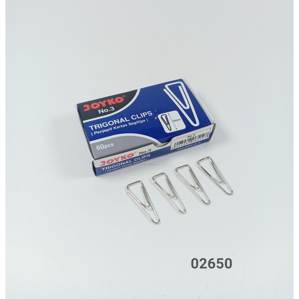 

Trigonal Clips / penjepit kertas Joyko No. 3 - 02650