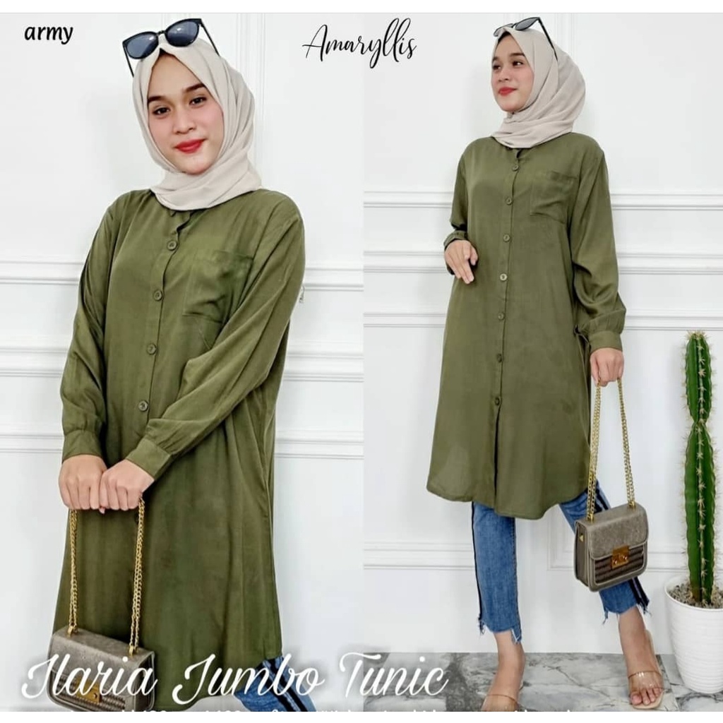 TUNIK KEMEJA JUMBO WANITA TUNIK POLOS WANITA XXXL LD 120 / ATASAN MUSLIM WANITA