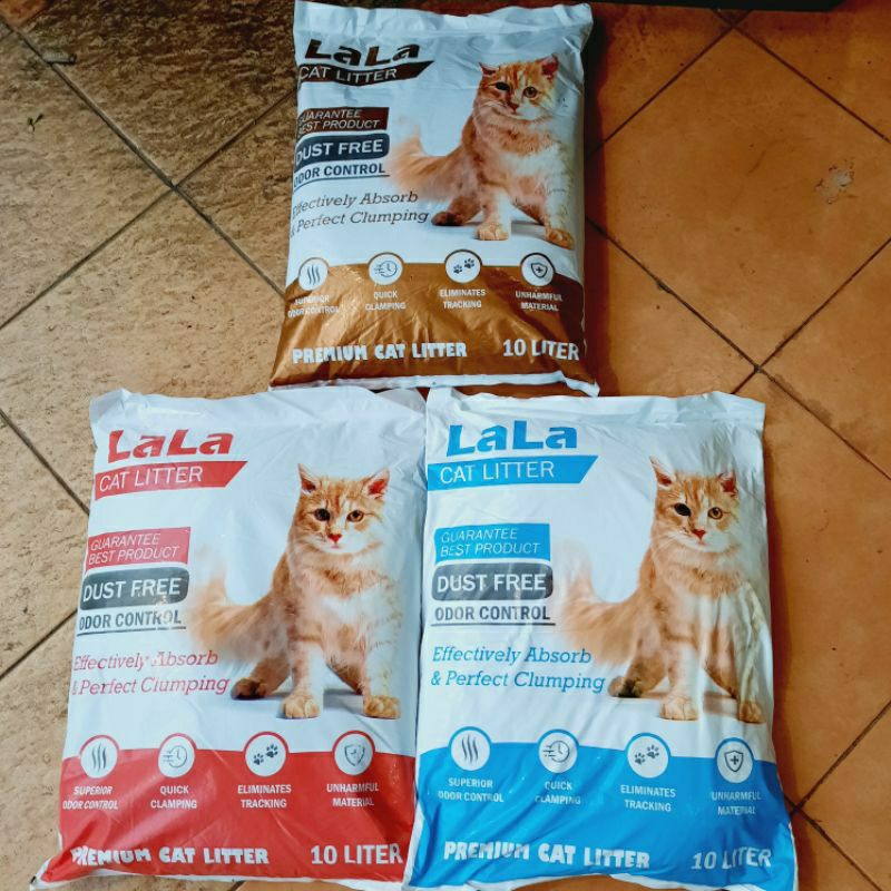 LALA CAT LITTER PASIR KUCING LALA gumpal wangi tidak berdebu GOJEK ONLY