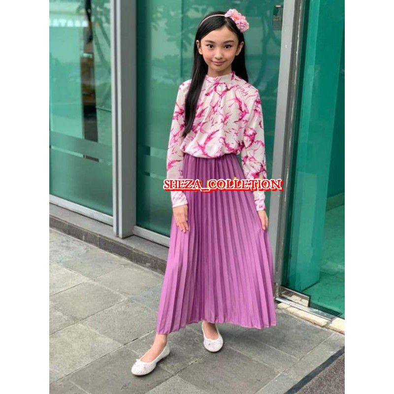 Rok plisket anak Premium Klok besar / Rok prisket anak Premium pom pom / Rok anak plisket Premium