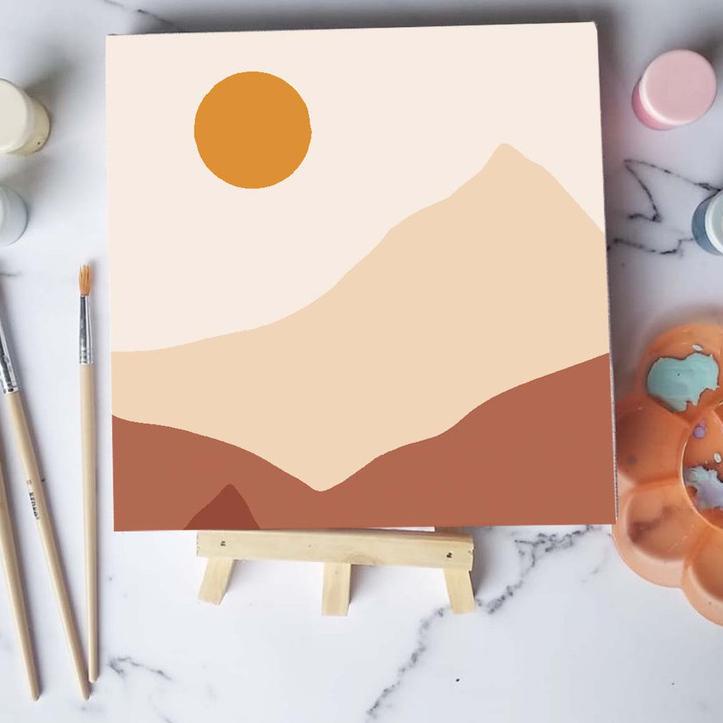

Neew⭐ SET#b-12s Paint by number lukisan gunung mount ver 1 canvas 20x20 cm / painting kit / set melu