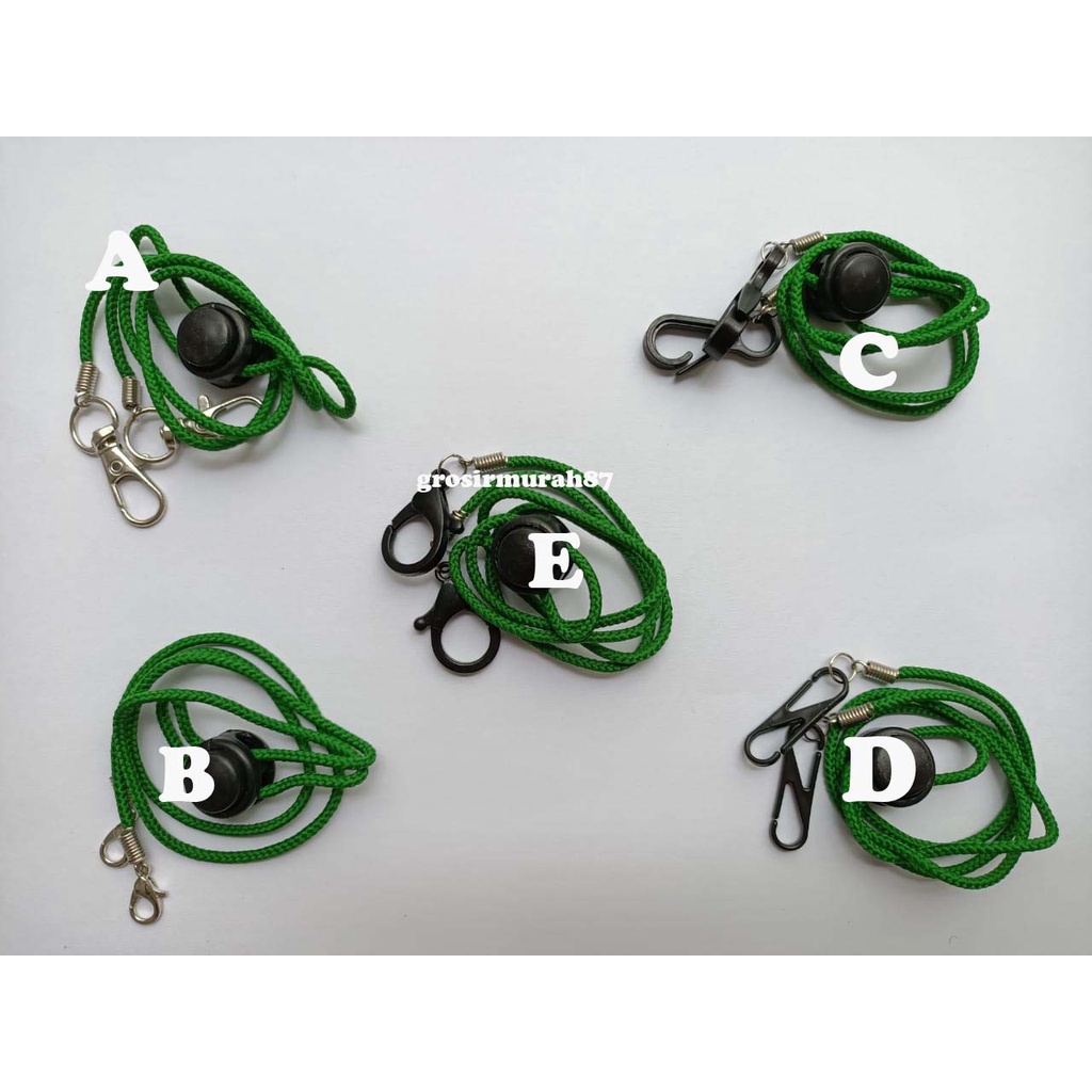 Tali masker dewasa lanyard kalung masker non elastis warna hijau ready stok cantolan kokot cantolan besi atau plastik