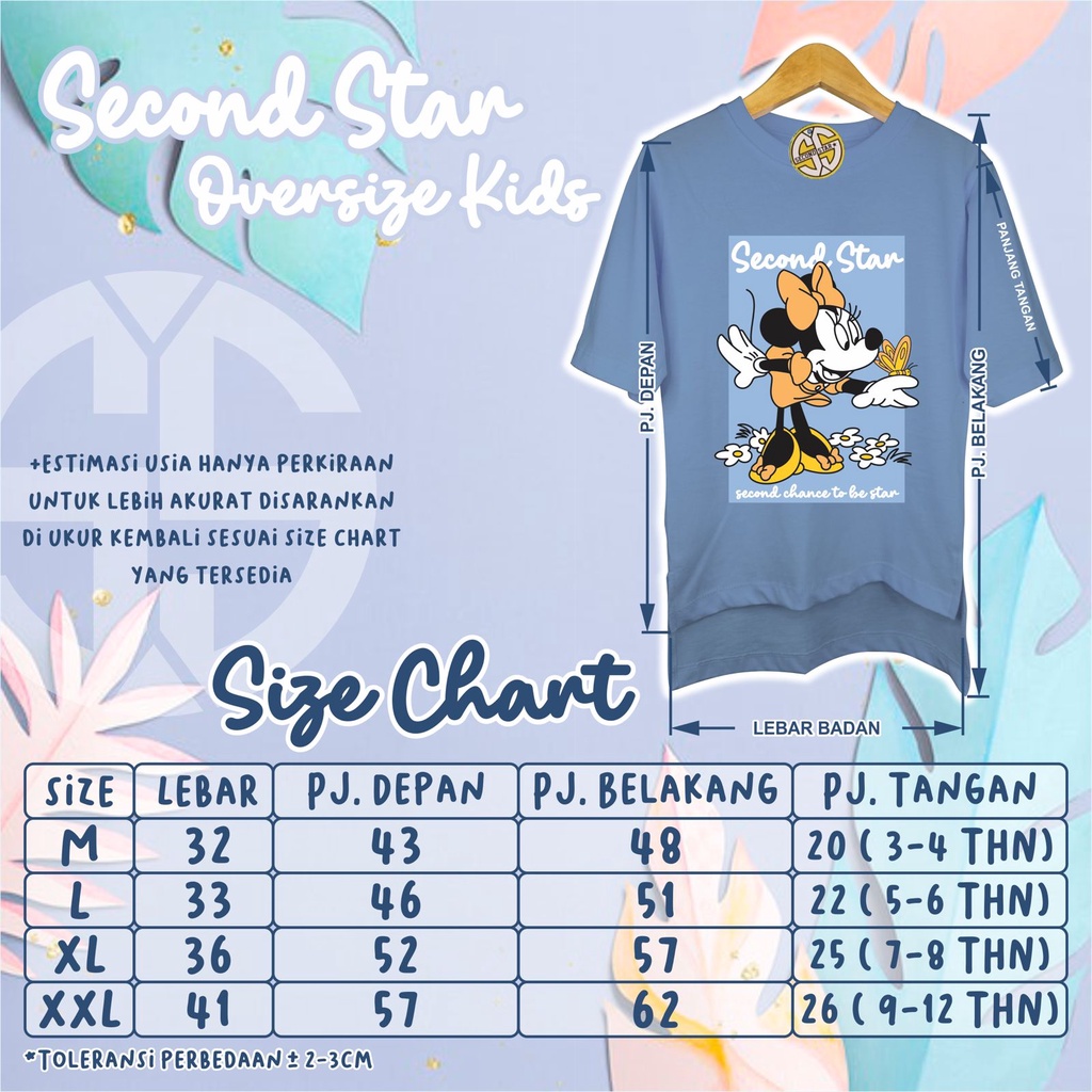 Kaos Tunik Anak Kaos Lengan 3/4 Anak Perempuan Original Secondstar /Baju Atasan Anak Combed 30s- AMR173