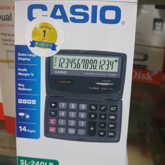 

Casio calculator SL-240LB 14digit original bergaransi